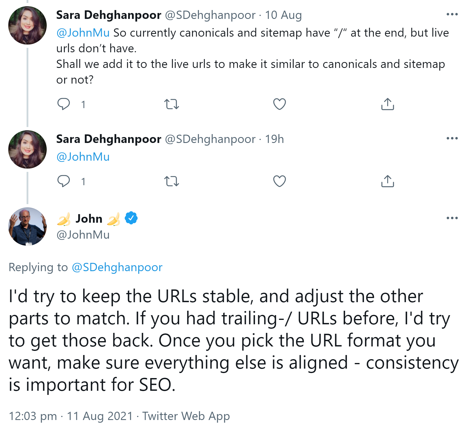 Google: Trailing Slashes sollten stabil bleiben