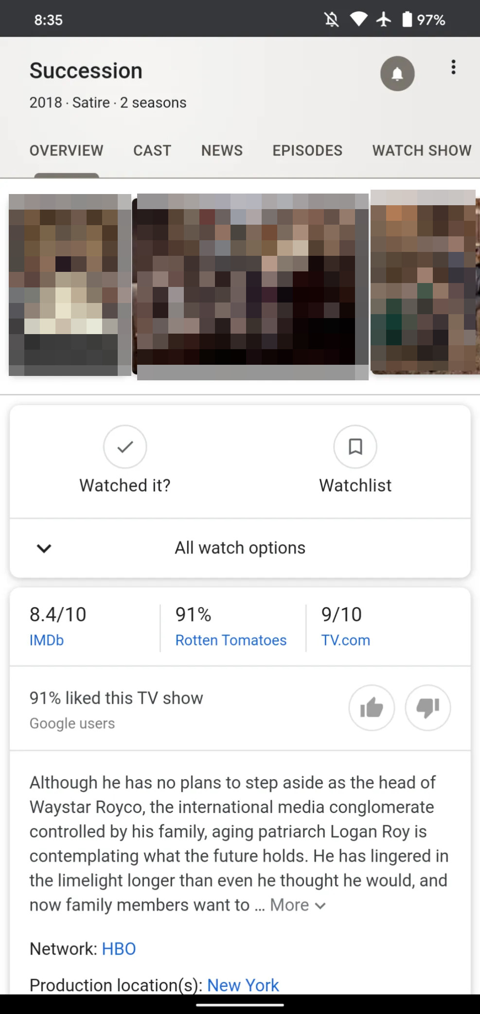 Google: Watchlist im Knowledge Panel