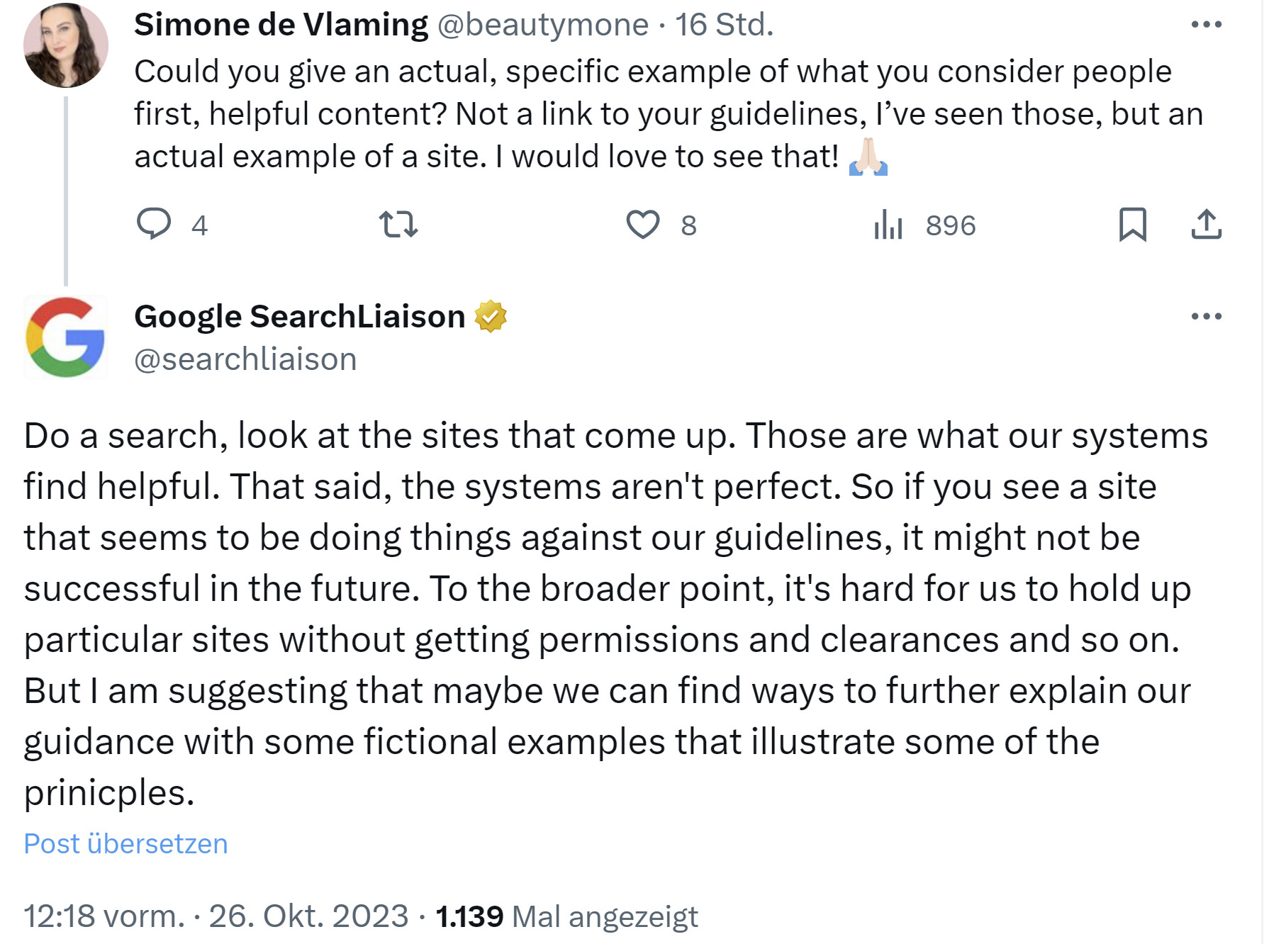 Google: Um herauszufinden, was Helpful Content ist, einfach mal eine Suche durchführen