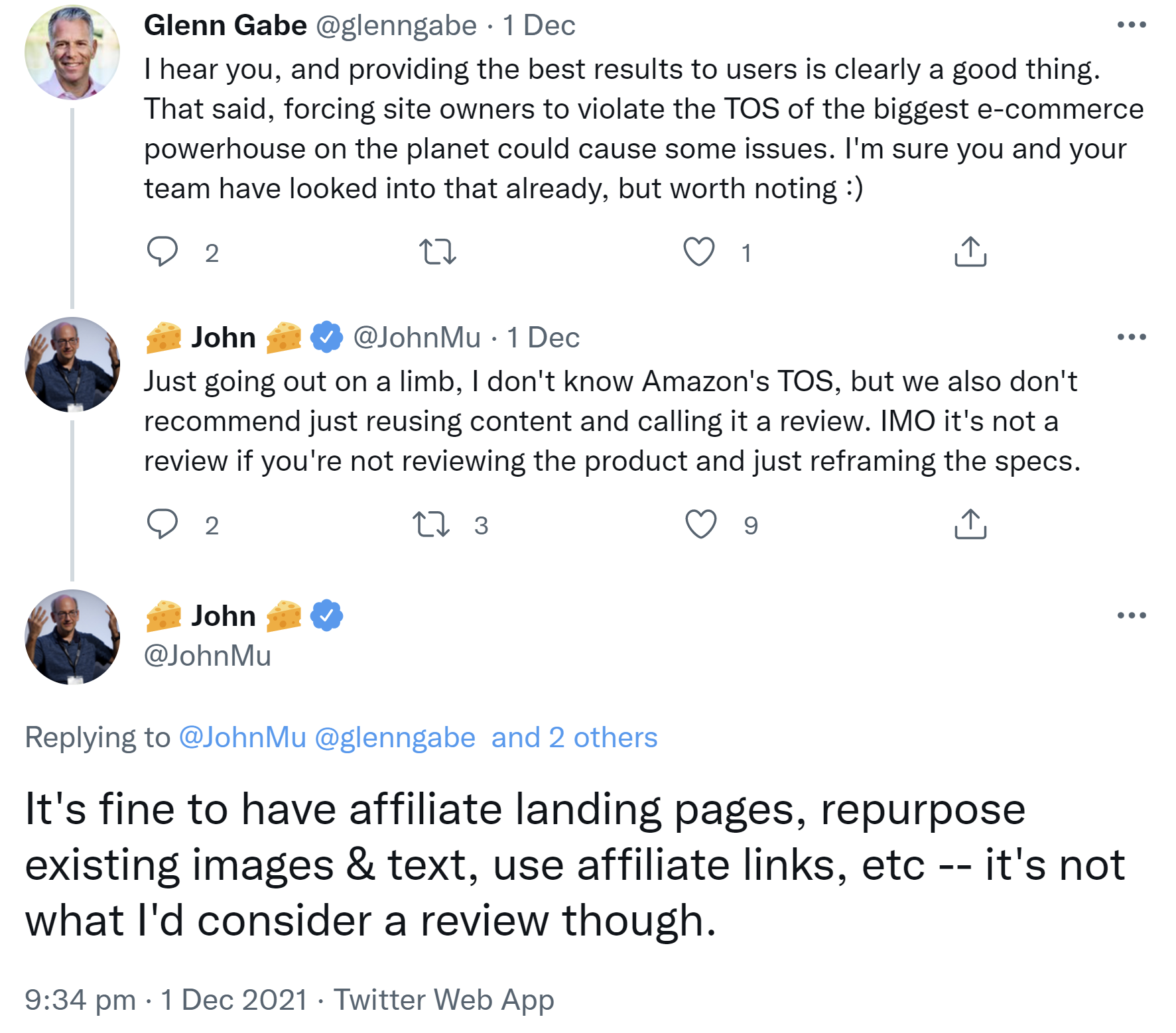 Google: Eine umformulierte Produktbeschreibung ist kein Produkt-Review