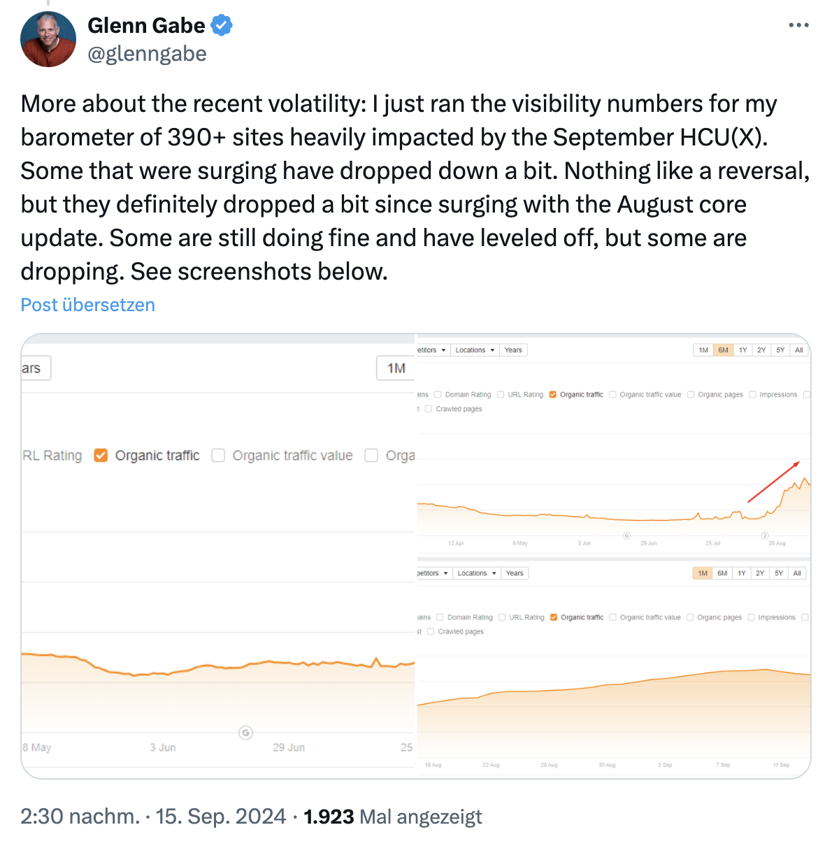 Google: Bewegungen auf SERPs nach dem Core Update vom August - Glenn Gabe