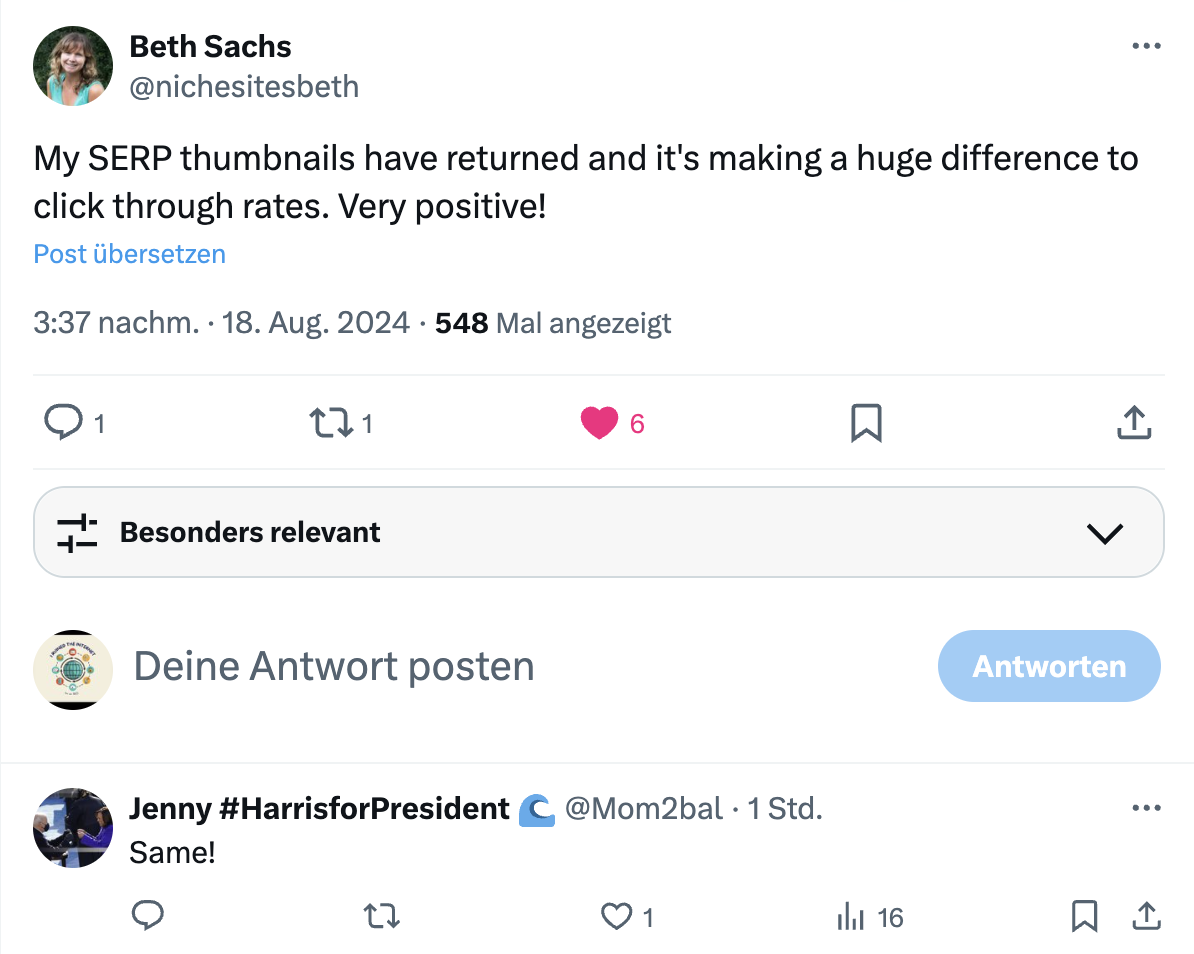 Google Image Thumbnails kehren zurück - Beth Sachs