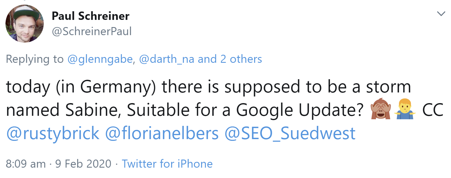 Google-Update mit Namen 'Sabine'?