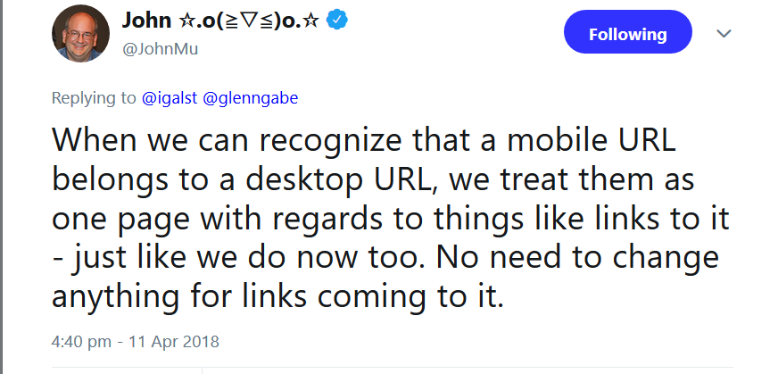 Google: Mobile URLs und Desktop-URLs werden einer Seite zugerechnet