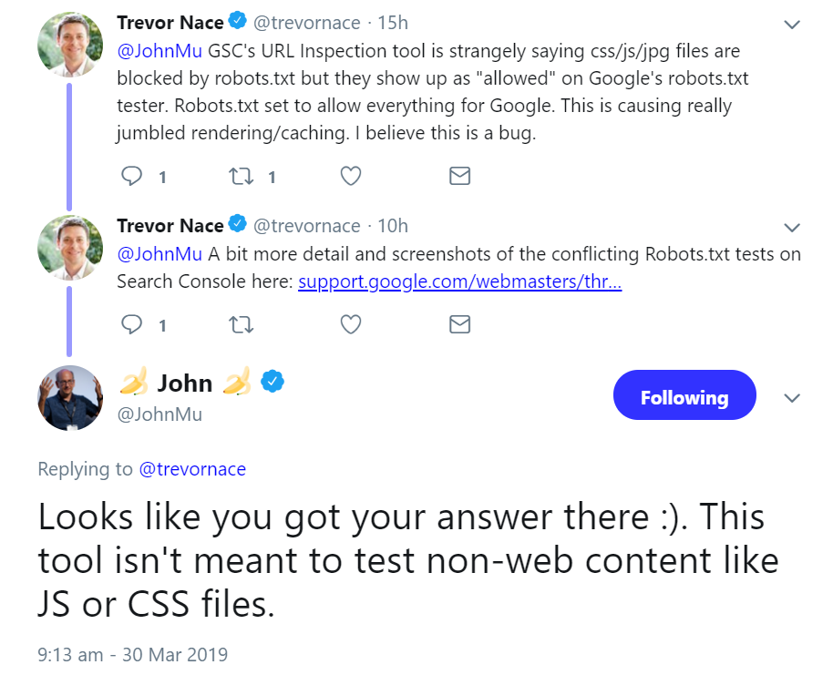 Google: URL Inspection Tool nicht für JavaScript und CSS geeignet