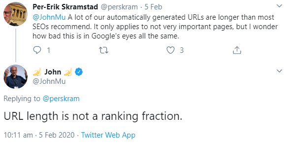 Google: URL-Länge ist kein Rankingfaktor