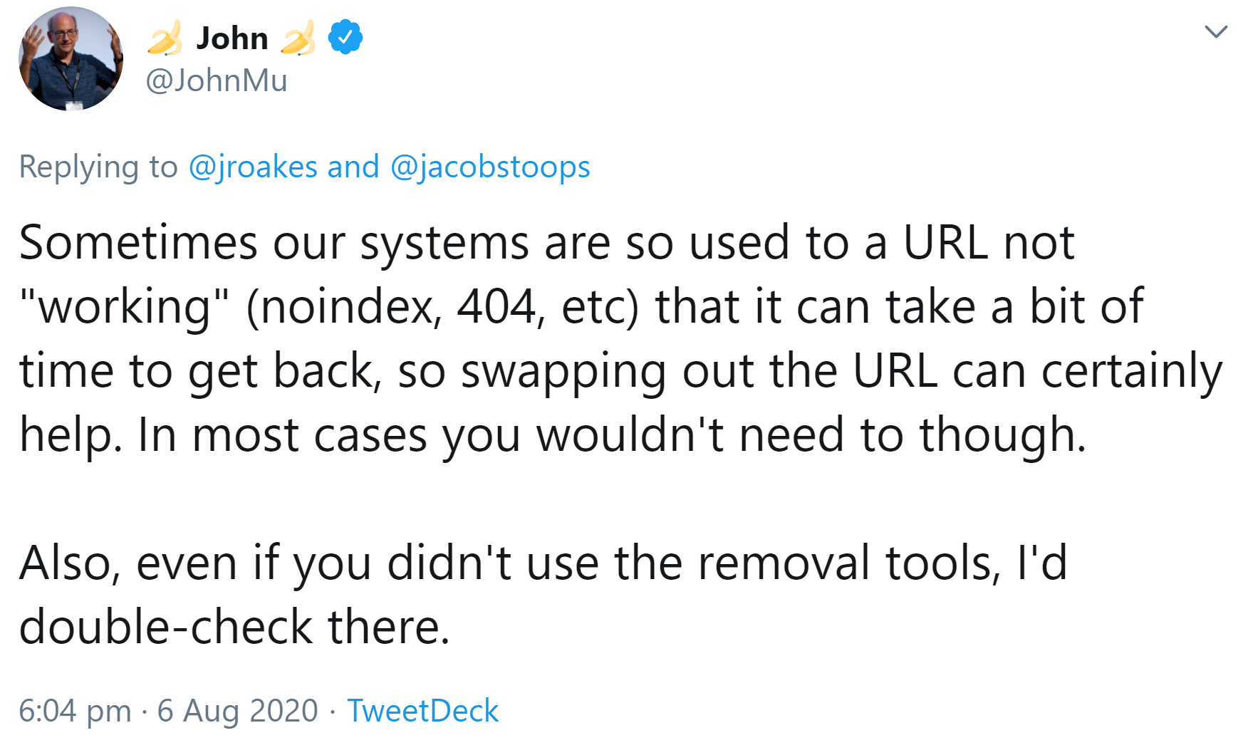 Google: URL-Wechsel kann helfen, wenn eine URL nicht indexiert wird