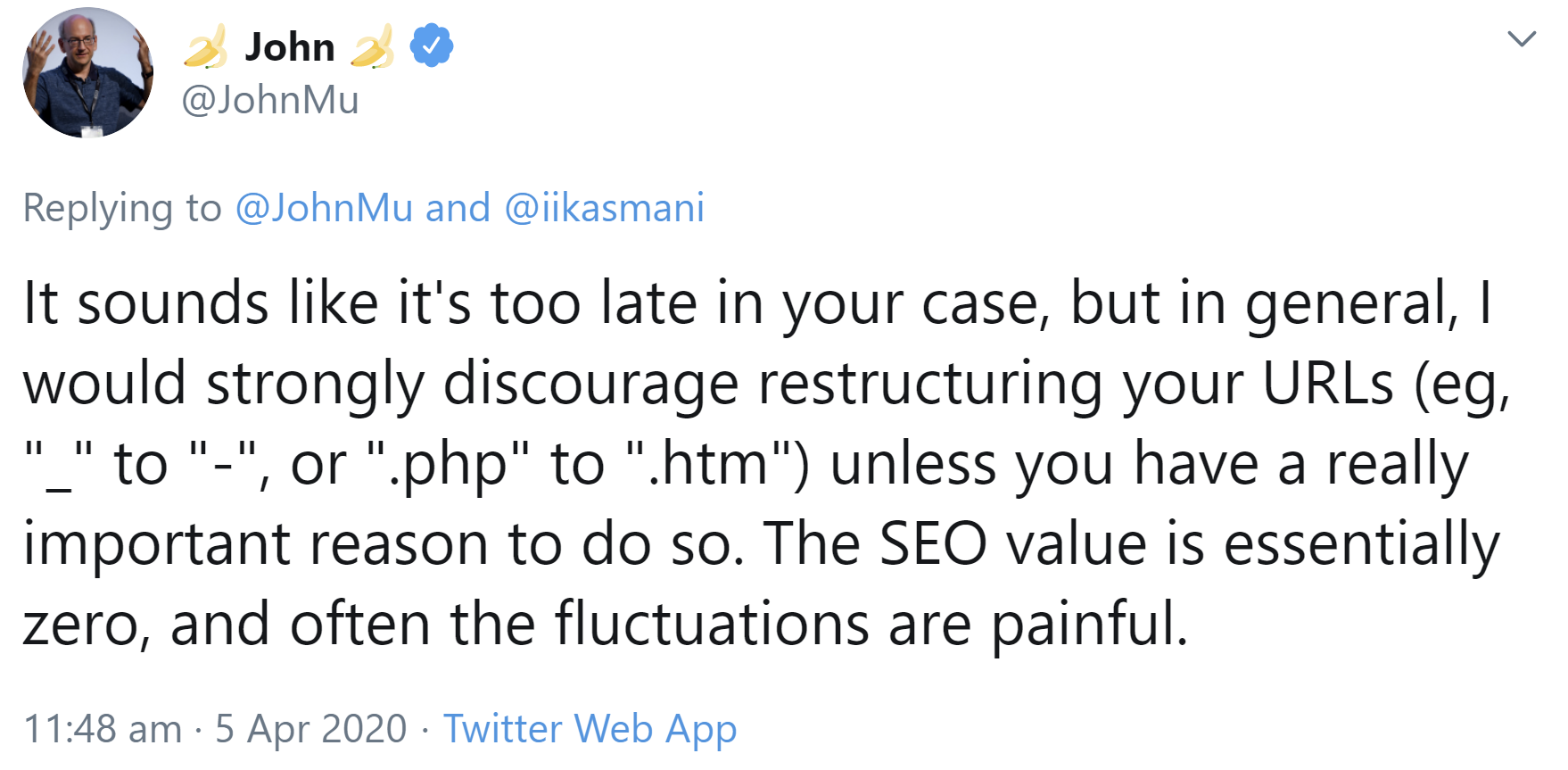 Google: mehr Schaden als Nutzen durch URL-Wechsel