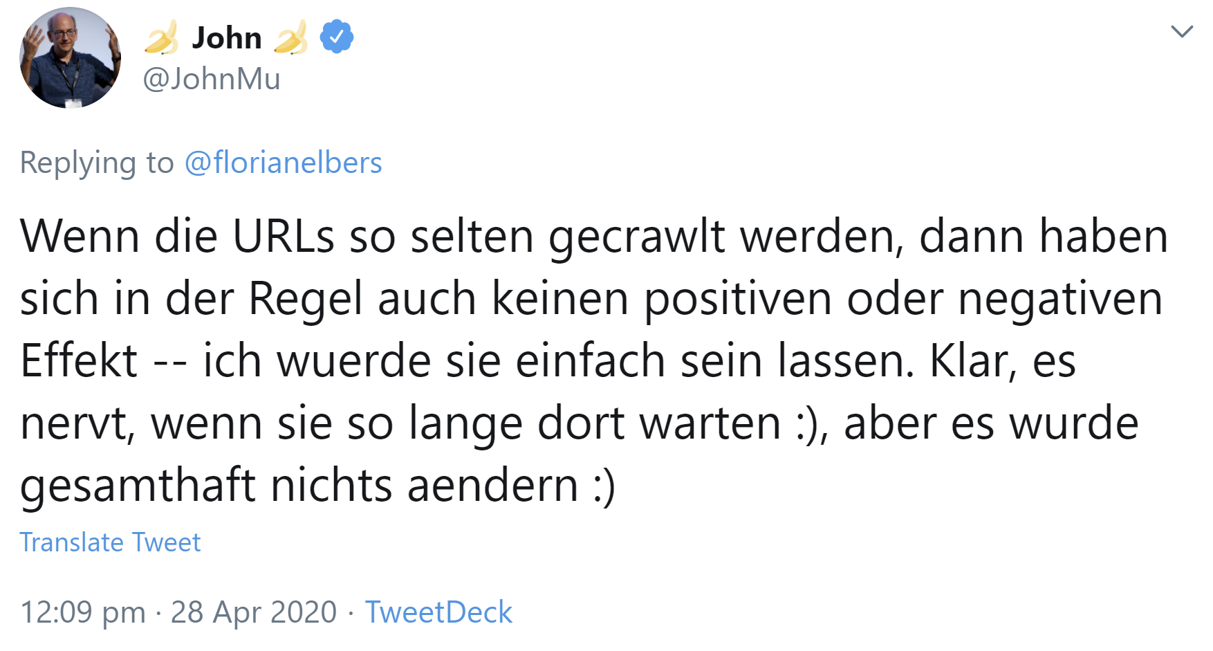 Google: URLs, die selten gecrawlt werden, haben normalerweise keinen Effekt auf die Suche