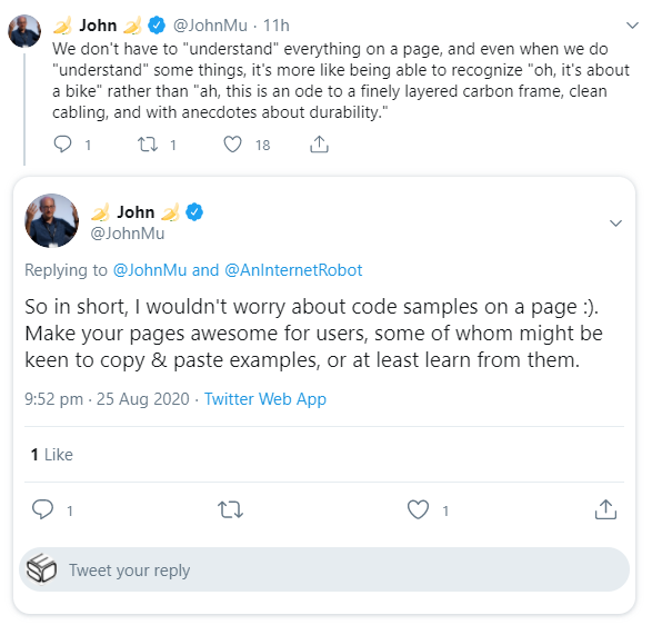 Google muss nicht alles auf einer Webseite verstehen