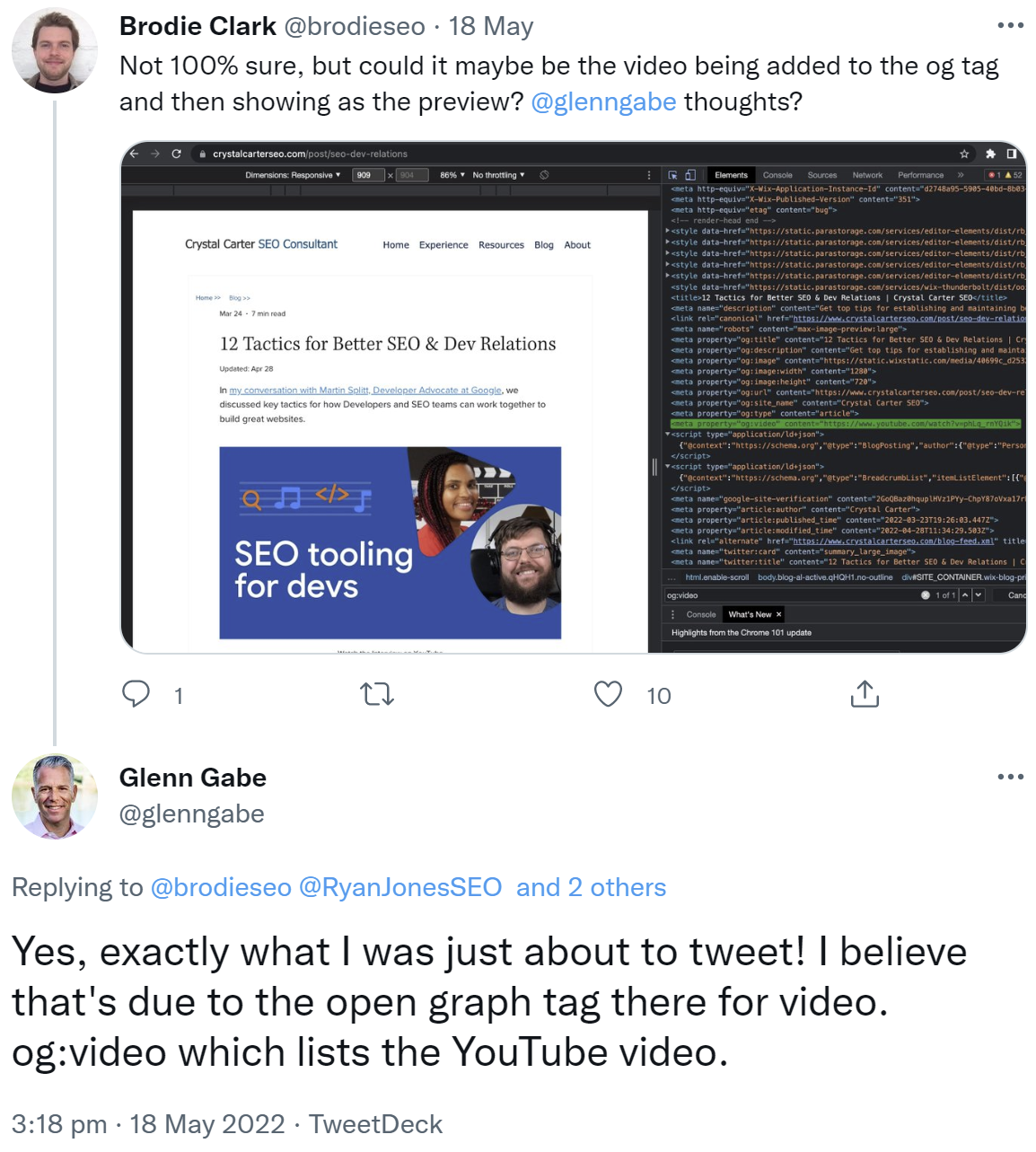 Google: Video-Snippet für Seite ohne eingebundenes Video: Liegt es am Open Graph