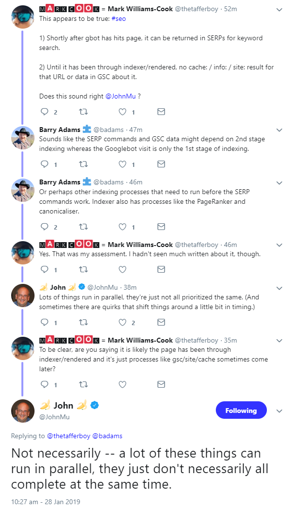 Google: Viele Prozesse beim Crawlen und Indexieren laufen parallel ab