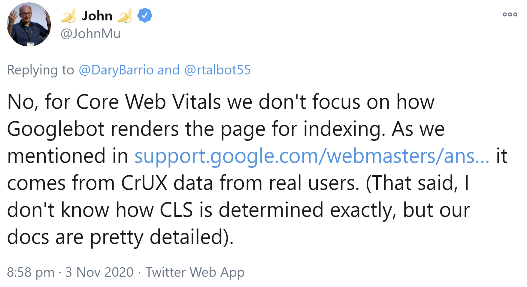 Googlebot-Viewport beim Rendern spielt keine Rolle für die Ermittlung der Core Web Vitals