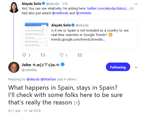 Google: Warum erscheinen manche Länder nicht in den Echtzeit-Trends?