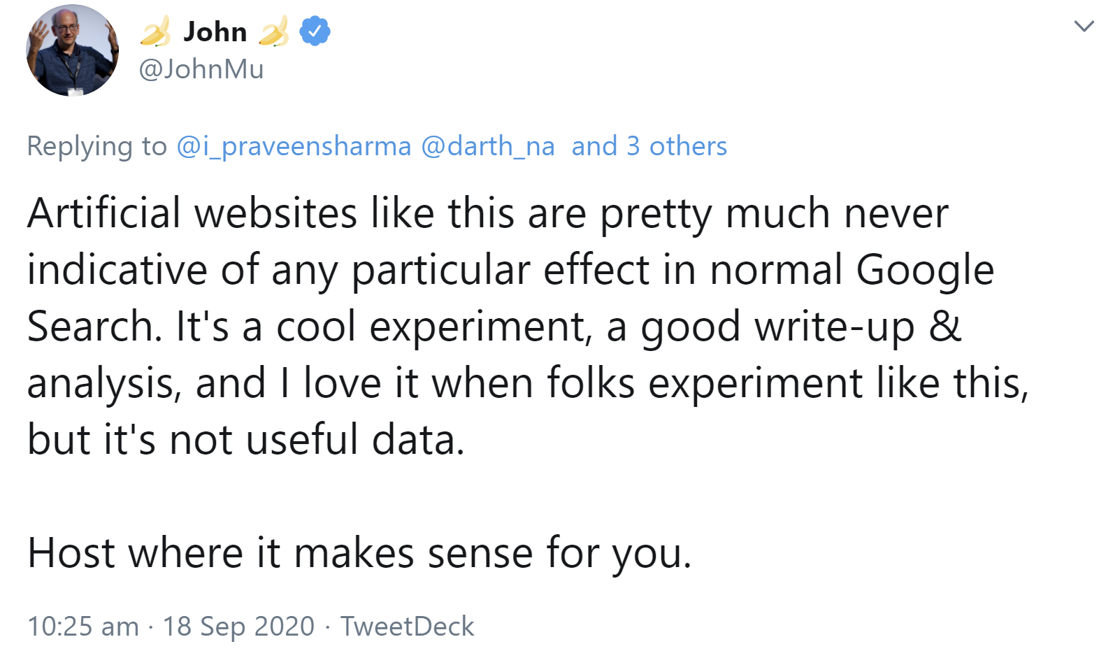 Google: 'Website dort hosten, wo es am sinnvollsten ist'