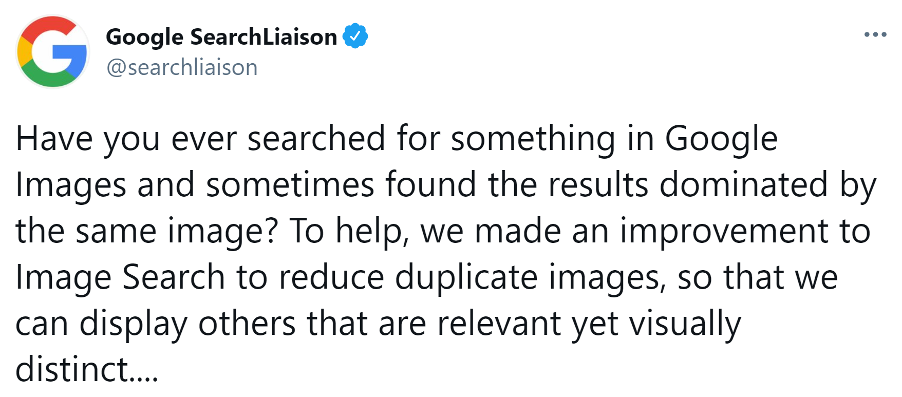 Google: Weniger Duplikate in der Bildersuche