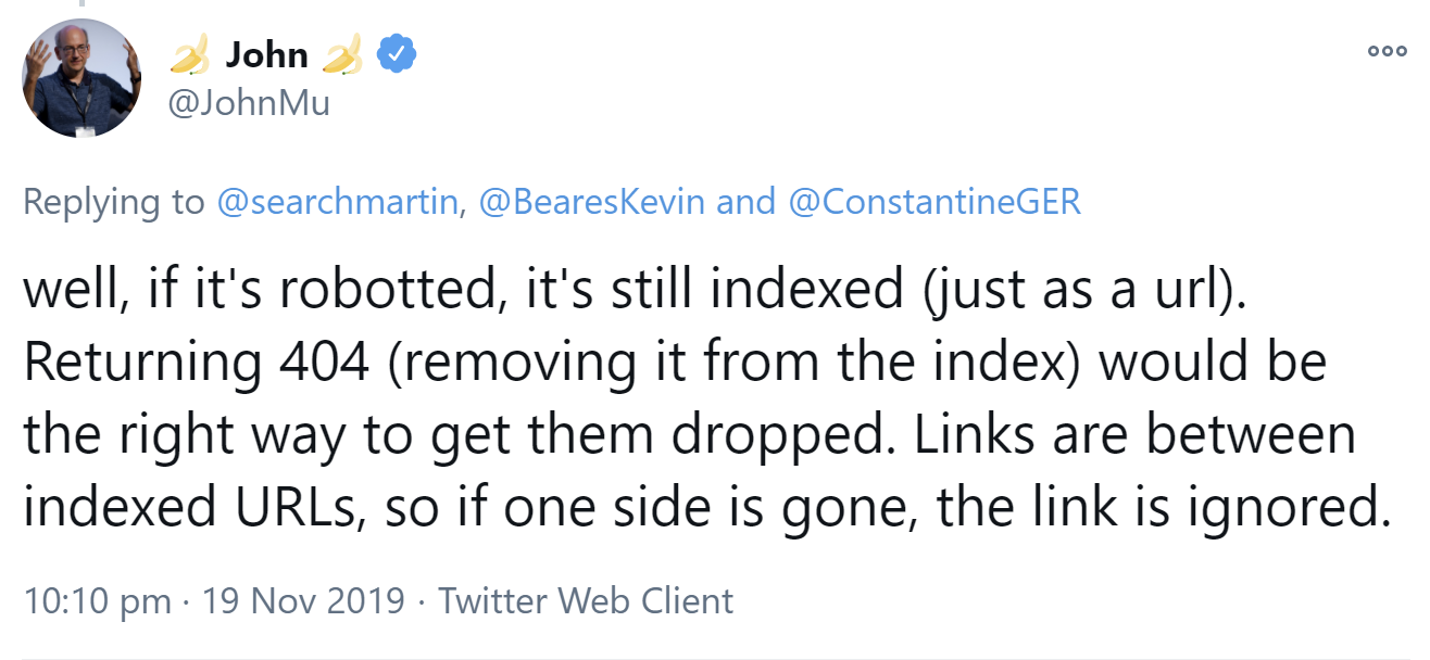 Google: Wenn eine von zwei miteinander verlinkten URLs verloren geht, wird der Link ignoriert