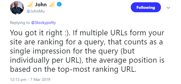 Google: Wenn mehrere URLs derselben Website für eine Suchanfrage ranken, wird dies nur als eine Impression gewertet