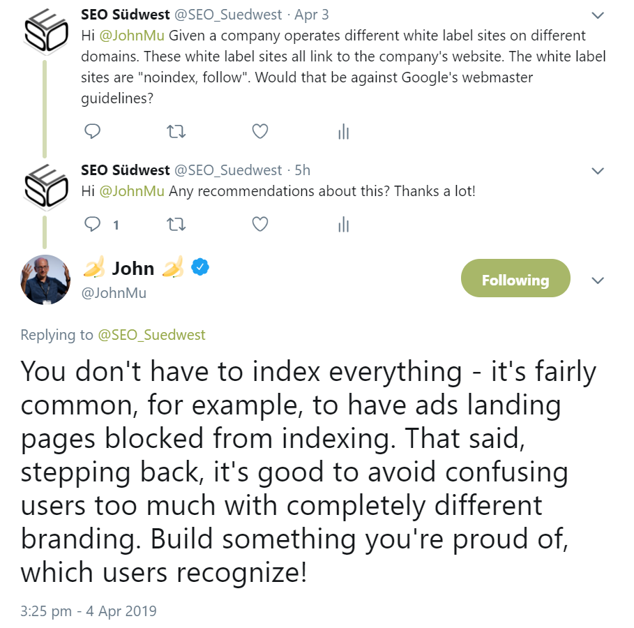 Google: Unterschiedliches Branding von Inhalten kann die Nutzer verwirren