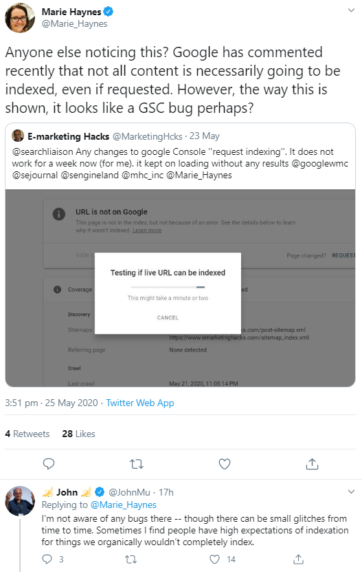 Google: Gibt es wieder Probleme mit der Indexierung?