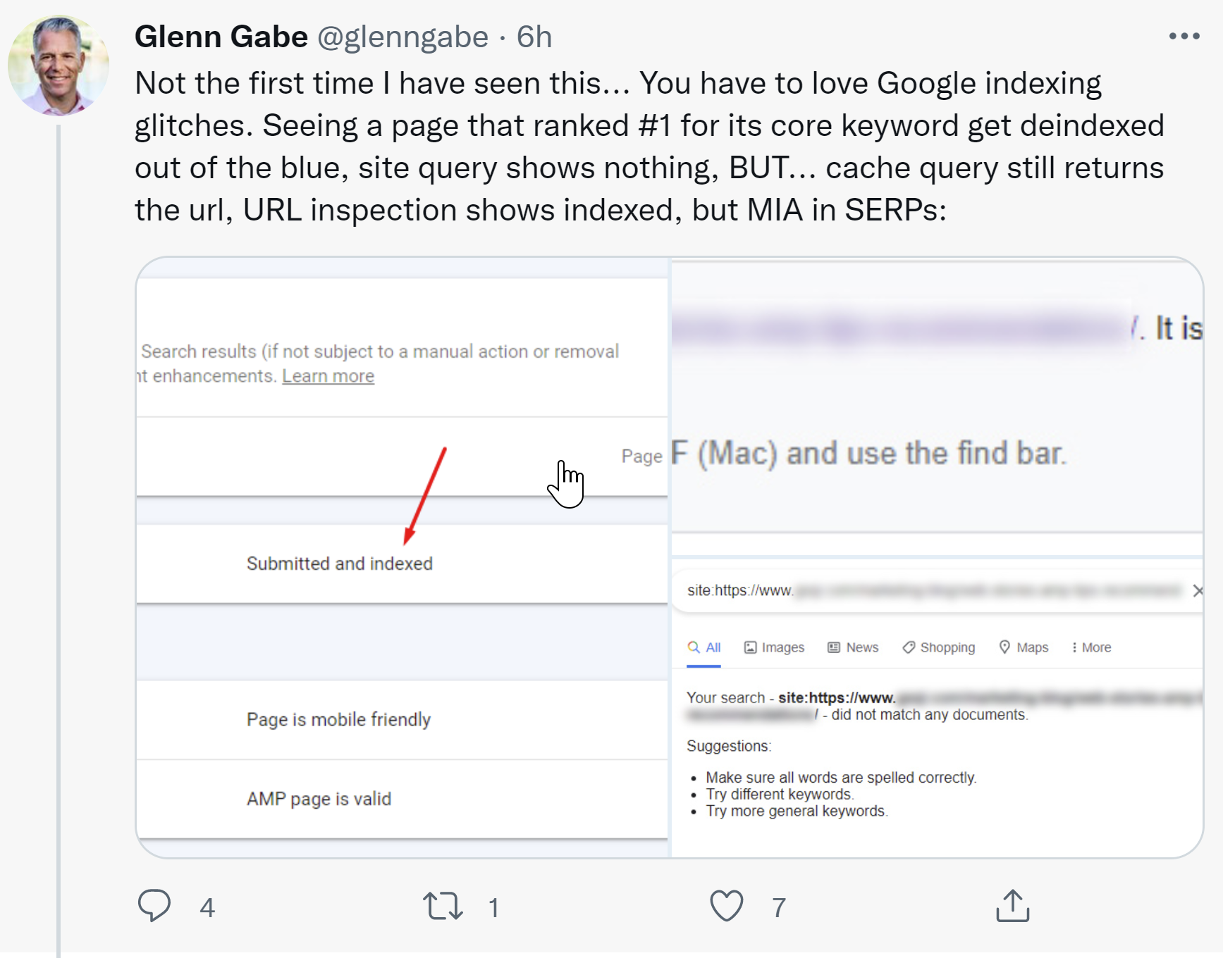 Google wirft Seiten plötzlich aus dem Index und meldet sie weiter als indexiert