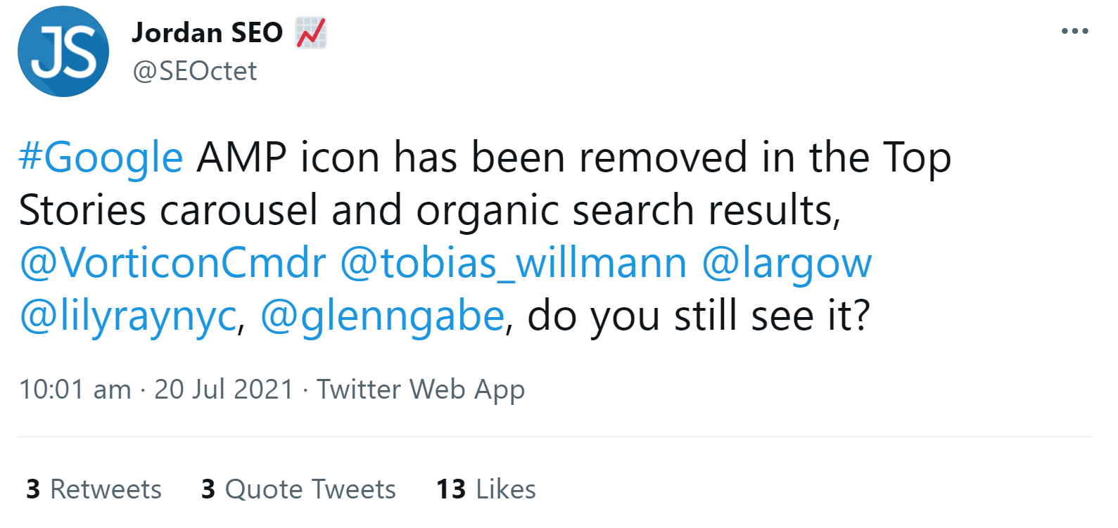 Google zeigt in der mobilen Suche keine AMP-Labels mehr an