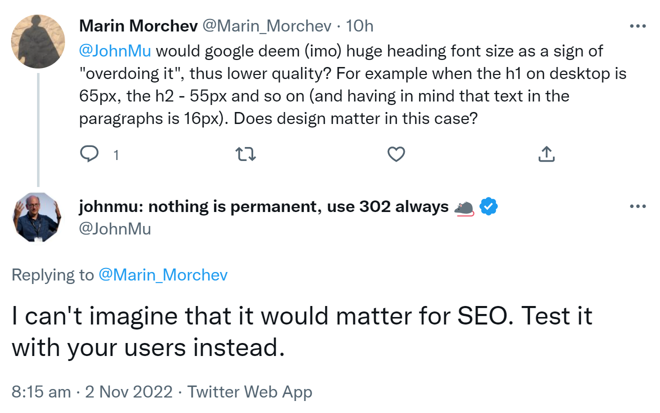 Google: Zu große Schriftart für Überschriften ist eher nicht SEO-relevant