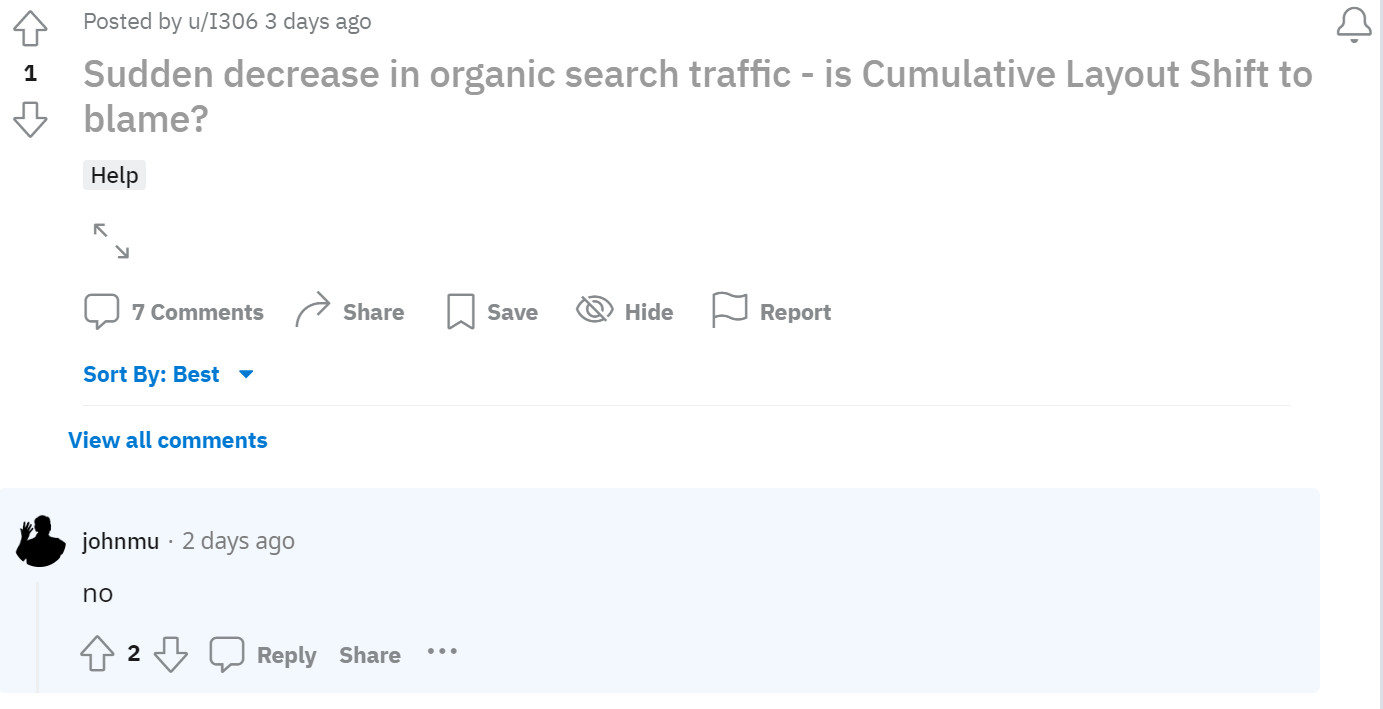 Google: Zu hohe CLS-Werte sind nicht die Ursache für plötzliche Traffic-Verluste