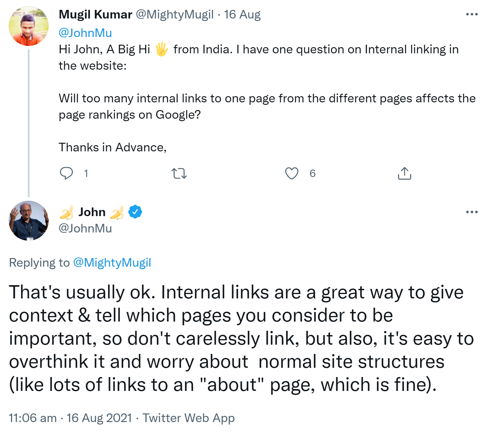 Google: Zu viele interne Links auf eine Seite sind normalerweise in Ordnung