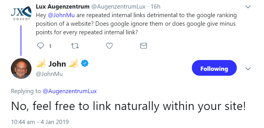 Google: Zu viele interne Links schaden wohl nicht den Rankings