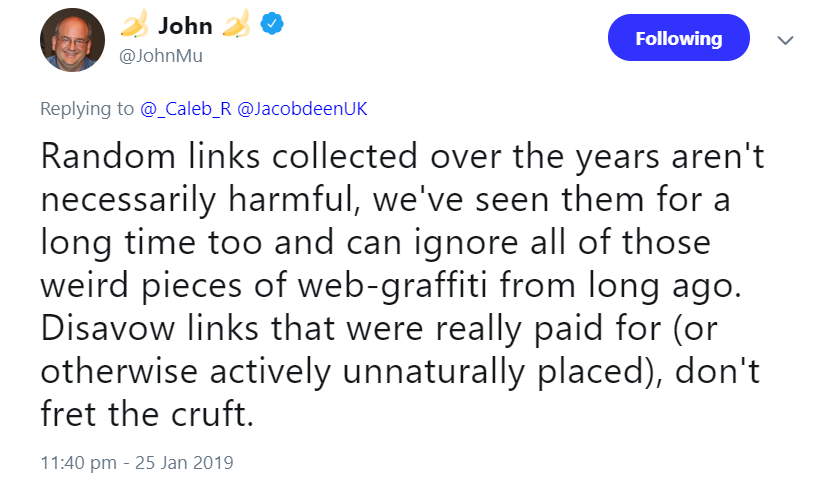 Google: Zufällig über die Jahre gesammelte Backlinks müssen nicht schädlich sein