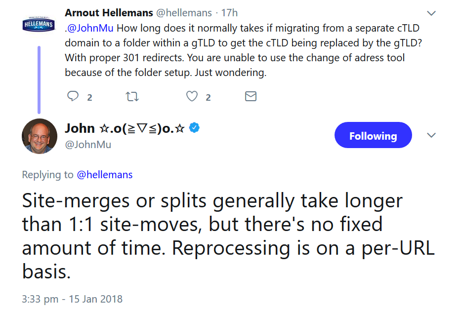 Google: Zusammenführen und Aufteilen von Webseiten dauern länger als normale Umzüge