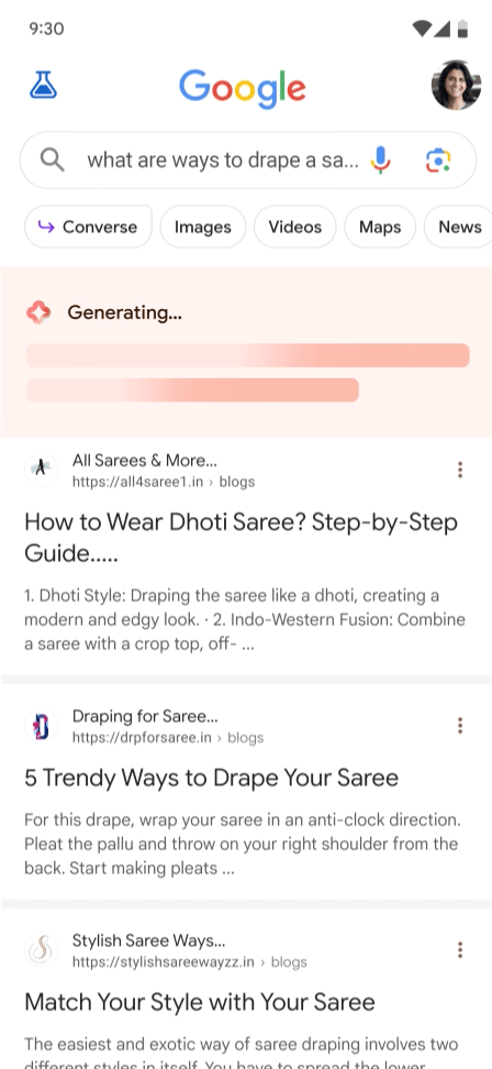 Google SGE: Beispiel für Antwort mit Video