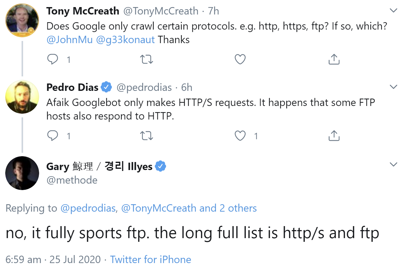 Googlebot unterstützt auch FTP