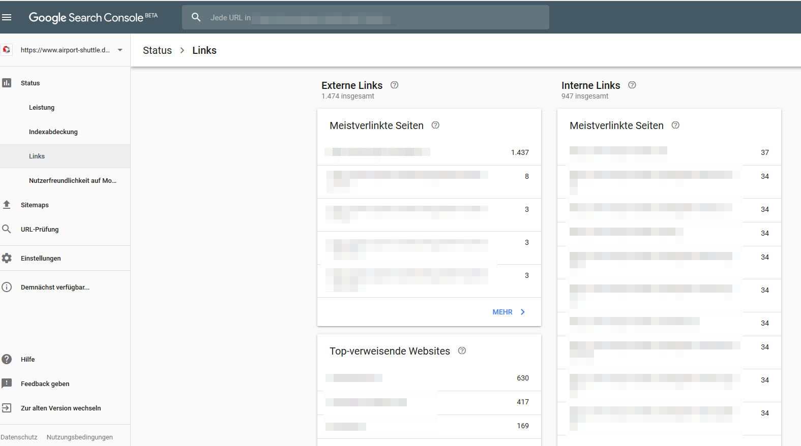 Neue Google Search Console jetzt mit Linkreport