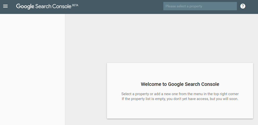 Neue Google Search Console: Property-Auswahl