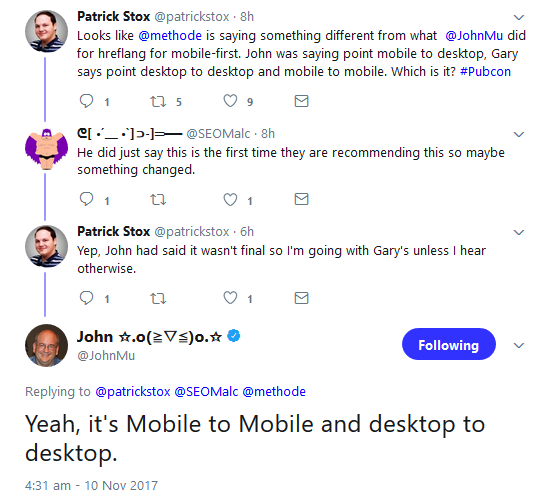 Neuer Google-Index: Hreflangs mobiler Seiten müssen zulünftig auf mobile Seiten zeigen