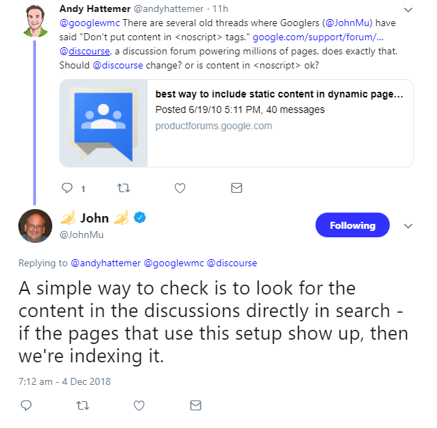 Indexiert Google Noscript-Inhalte?