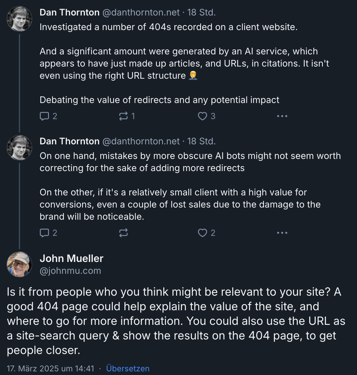 John Müller: Eine gute 404-Seite ist wichtig
