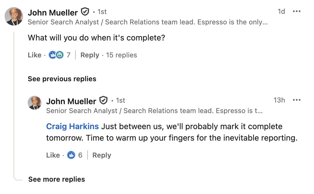 John Müller: Google Spam Update wird wohl heute beendet