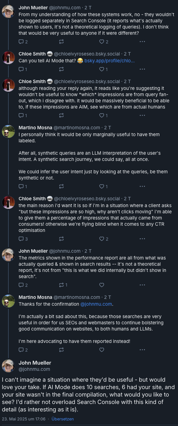 John Müller zu Suchanfragen bei Query Fan-Out und der Darstellung in der Google Search Console