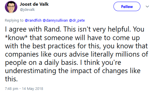 Joost de Valk: Kritik an Googles Kommunikation zu Descriptions