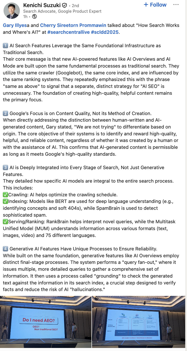 Google nutzt die gleichen Prozesse für die KI-Features wie für die klassische Suche