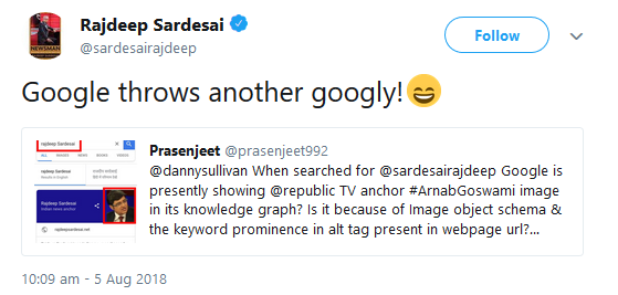 Knowledge Panel: Google zeigt falsches Bild an