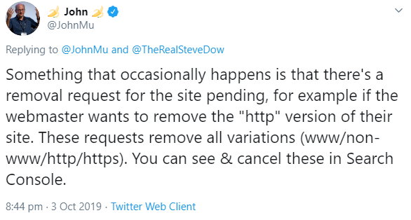 Google: Löschen von HHTP per URL Removal Tool betrifft auch HTTPS