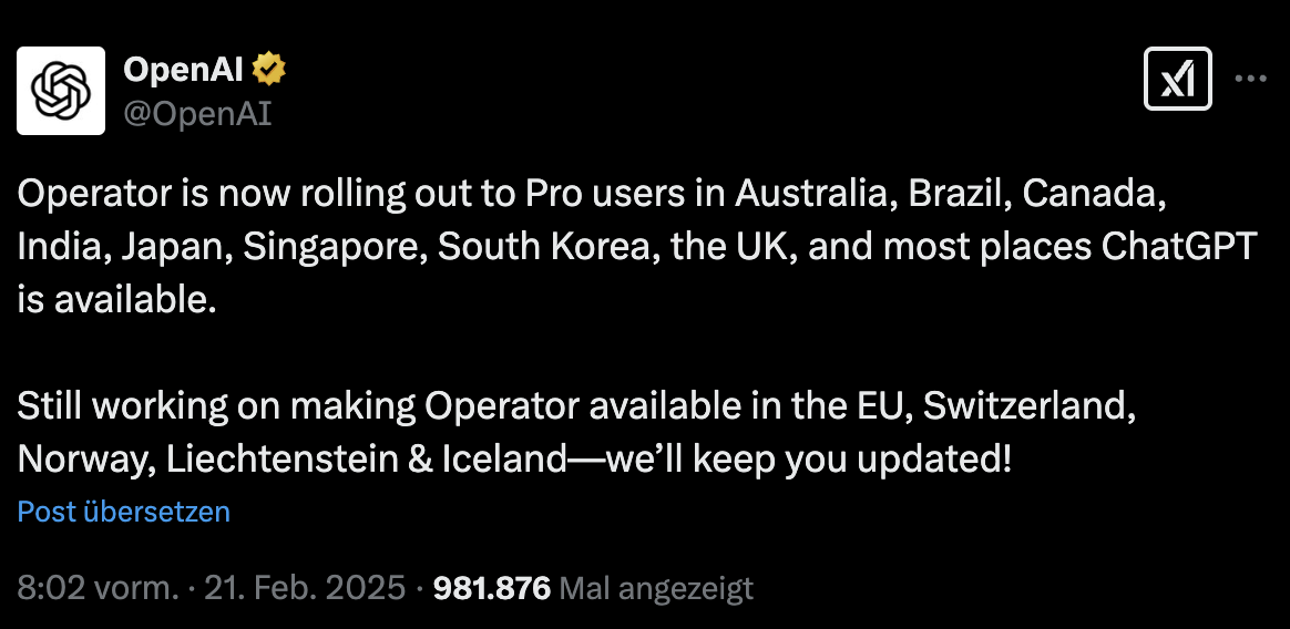 OpenAI_ Verfügbarkeit wird auf weitere Länder ausgeweitet