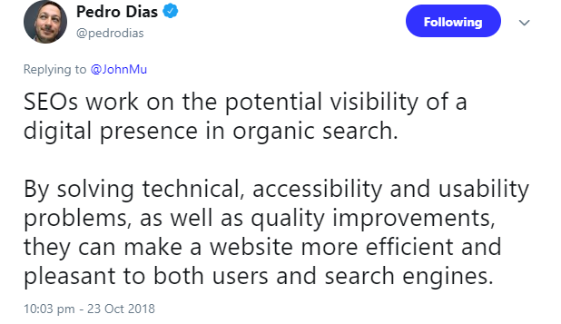 Pedro Dias: Das ist die Aufgabe von SEOs
