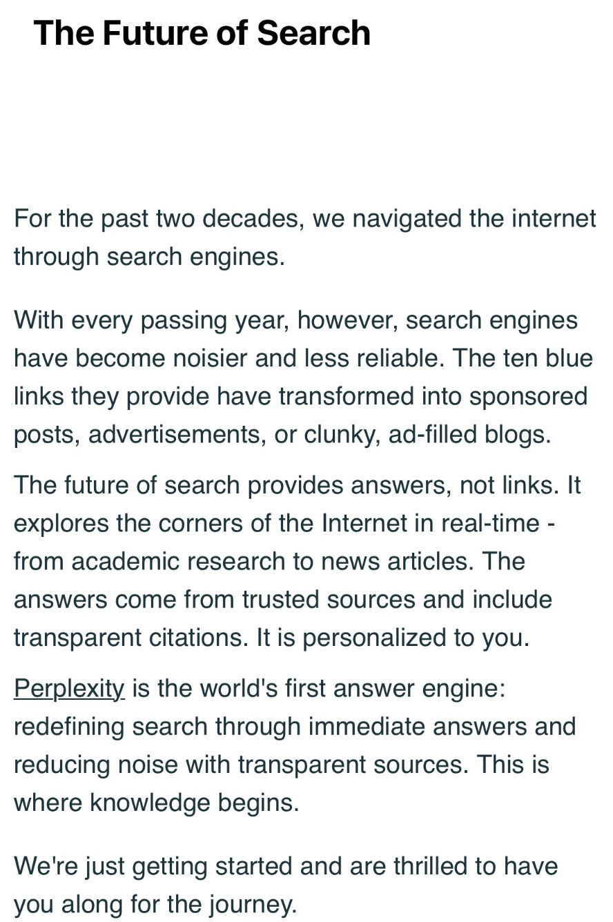 Perplexity: the future of search