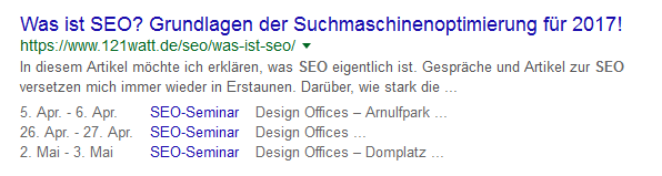 Rich Snippet: Beispiel