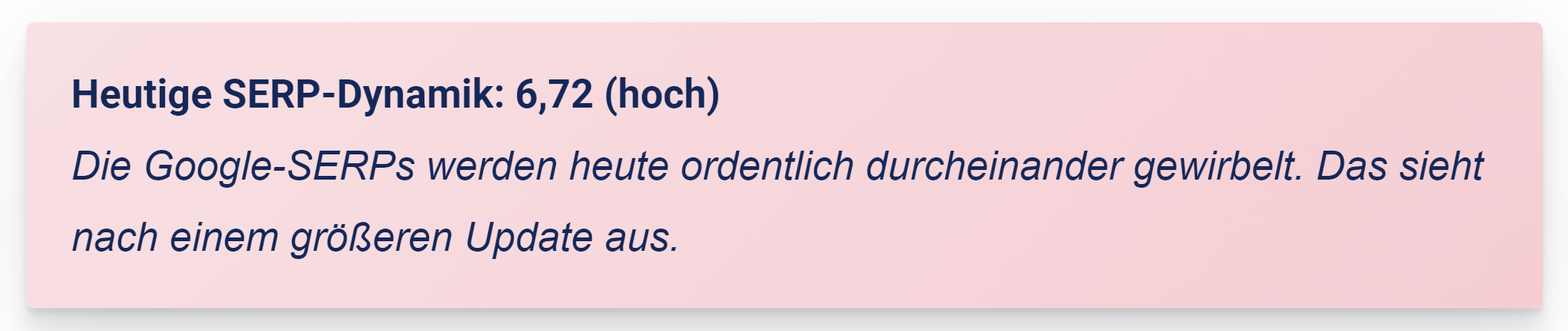 Sistrix: Google-Update wahrscheinlich